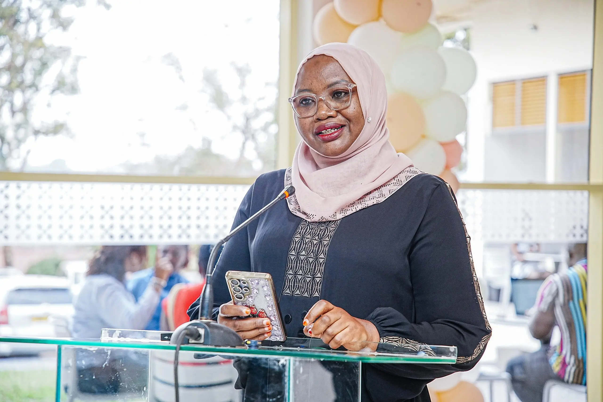 Hajat Sharifah Buzeki the Executive Director of KCCA speaking at the OPD Launch Hajat Sharifah Buzeki the Executive Director of KCCA speaking at the OPD Launch
