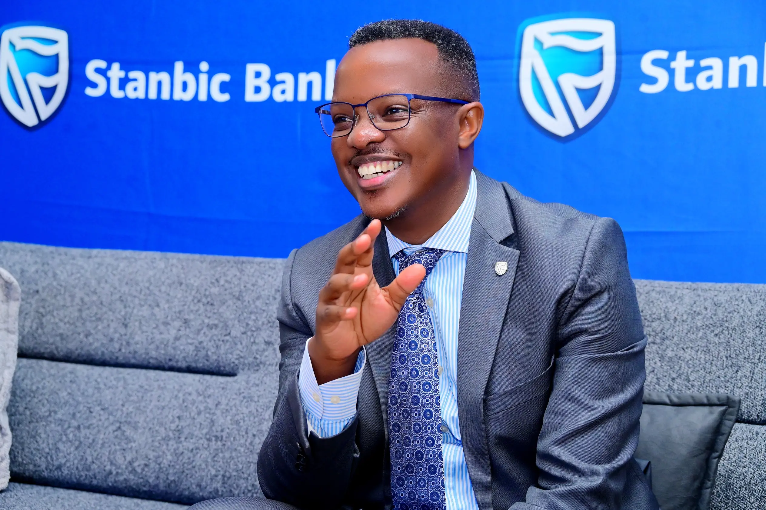 Sam Bulenzi Stanbic Bank Uganda Head of Coverage making remarks duing the launch in Kampala Sam Bulenzi Stanbic Bank Uganda Head of Coverage making remarks duing the launch in Kampala