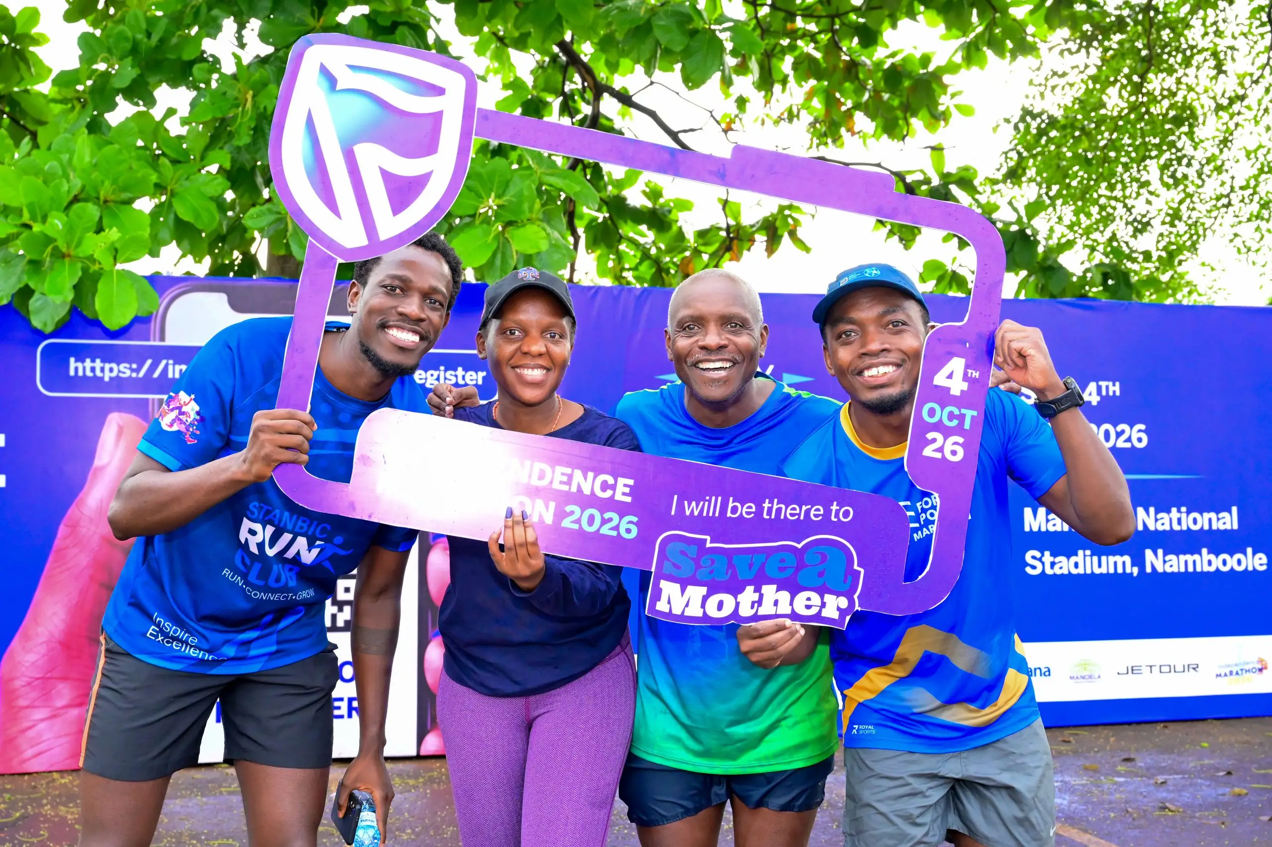 L R Stanbics Naluswa Duncan Muwanguzi Catherine Asayo And Robert Kabushenga One Of Lead Organizers Of The Independence Marathon Aimed At Raising Funds To Support Marternal Health L R Stanbics Naluswa Duncan Muwanguzi Catherine Asayo And Robert Kabushenga One Of Lead Organizers Of The Independence Marathon Aimed At Raising Funds To Support Marternal Health
