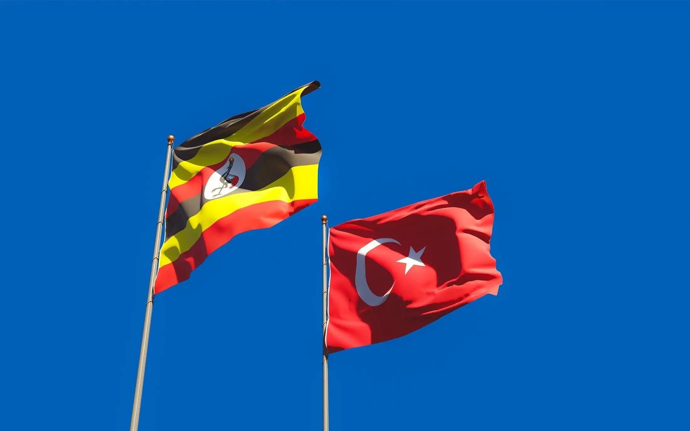 Uganda Turkiye Flags Uganda Turkiye Flags
